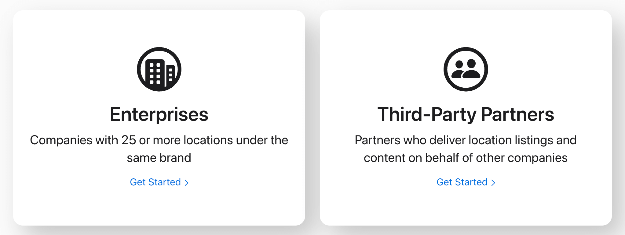 Apple Business Connect is also available for Enterprises with 25 or more locations and third-party partners who deliver location listings.