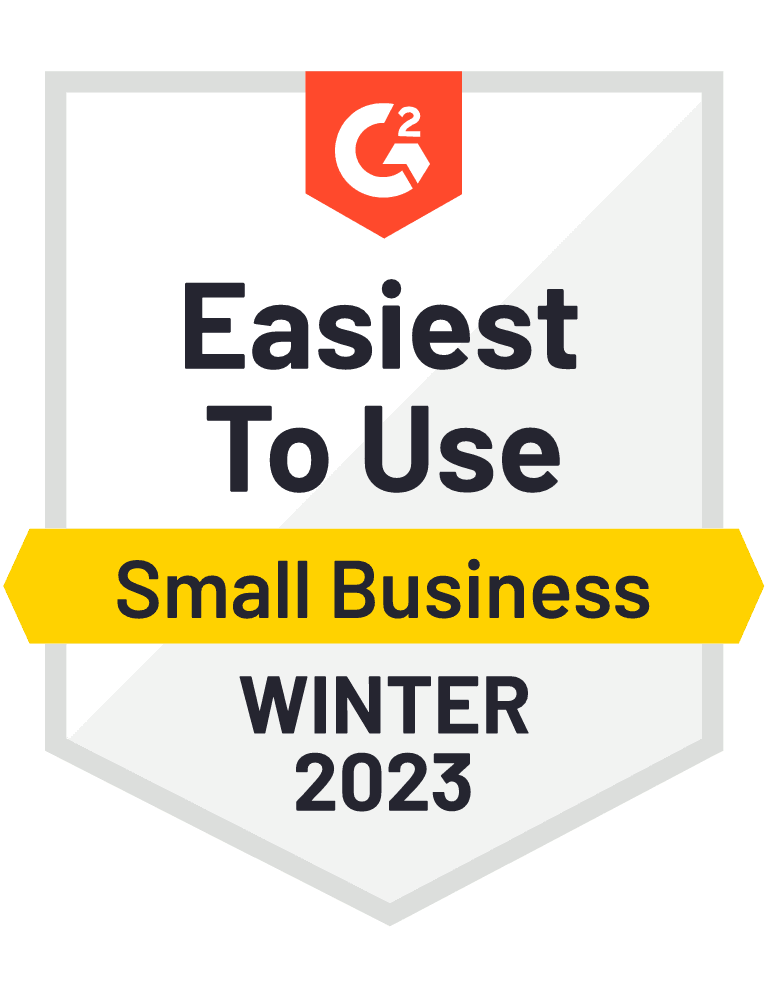 G2 Easiest to Use Small Business Winter 2023 Award