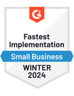 G2 Fastest Implementation Small Business Winter 2024 NiceJob Award