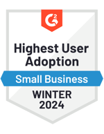 G2 Highest User Adoption Small Business Winter 2024 NiceJob Award