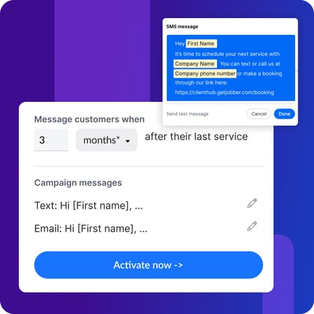 NiceJob rebooking reminder text and setup