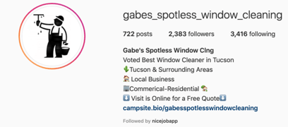 600b796c4c4ab55132875272_Screen shot from Gabes Spotless Windows Instagram Page