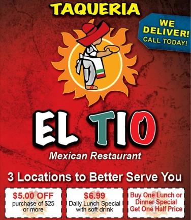 Example of a discount coupon from a Mexican restaurant.