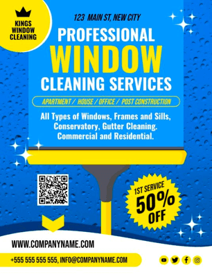 Window Cleaning Flyers Embrace Color