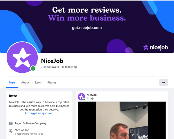 facebook page screenshot of NiceJob
