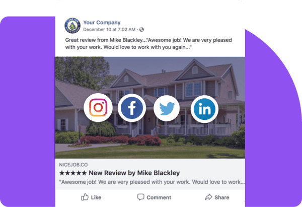 facebook post promoting new customer review