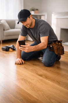 Flooring Business Operator Capturing Social Proof