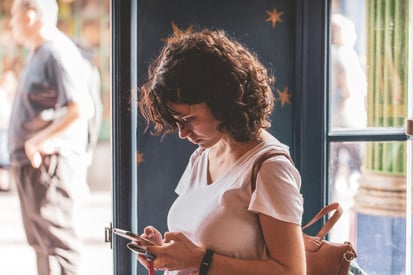 Customer on a smartphone