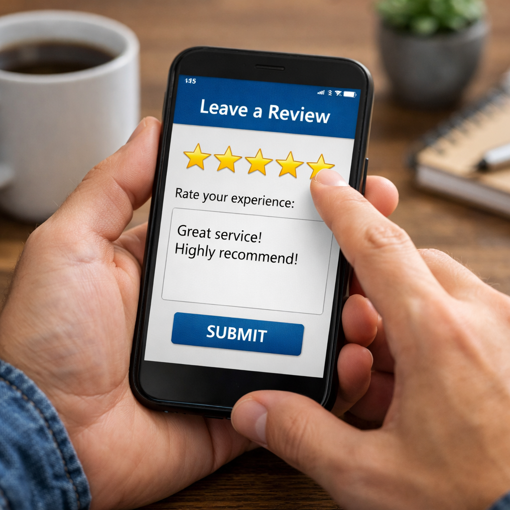 Person Leaving Review on Phone-1