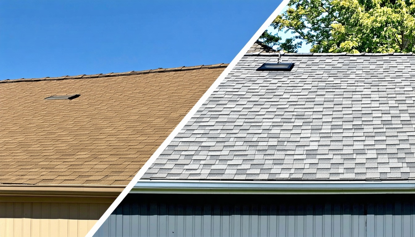 before and after of a roofing project-2