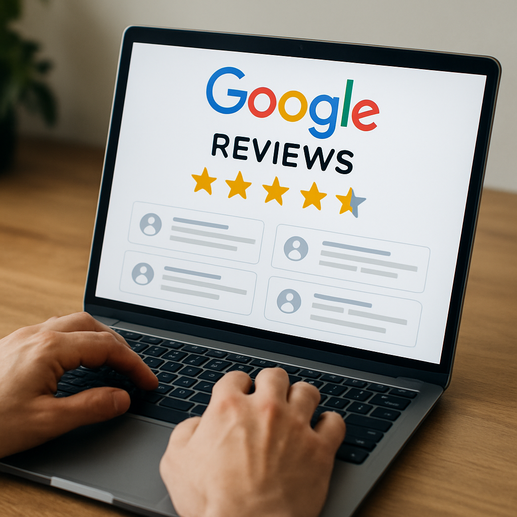 google reviews on a laptop