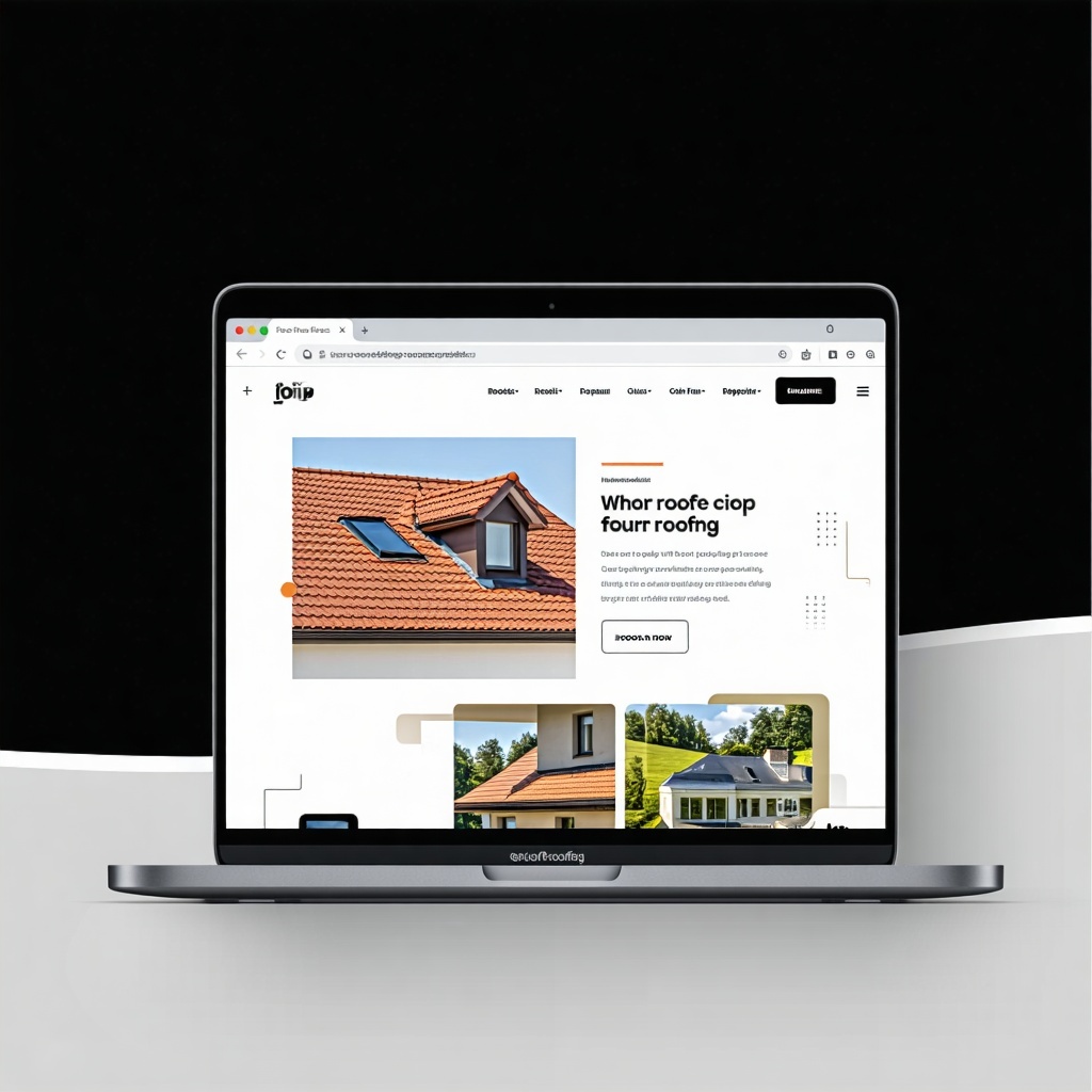 laptop with browser open to roofing website-1