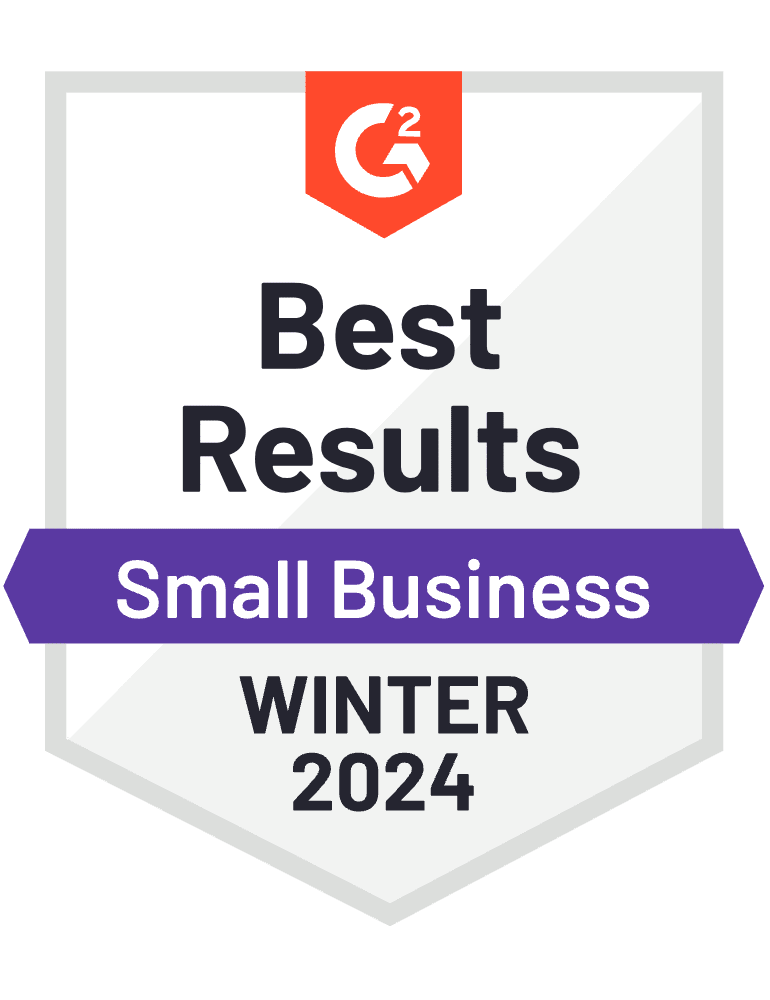 G2 Best Results Small Business Winter 2024 NiceJob Award