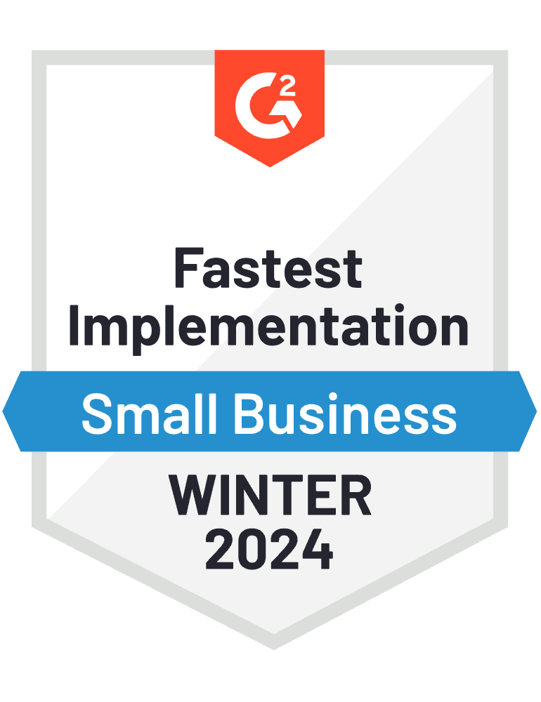 G2 Fastest Implementation Small Business Winter 2024 NiceJob Award
