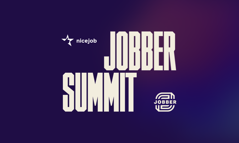 Jobber Summit banner featuring NiceJob and Jobber's logos.