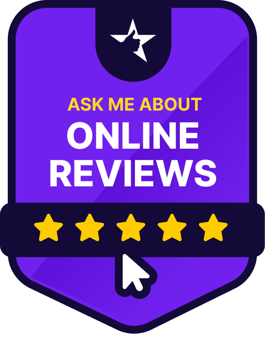 NiceJob Advisor Program badge that says ask me about online reviews.