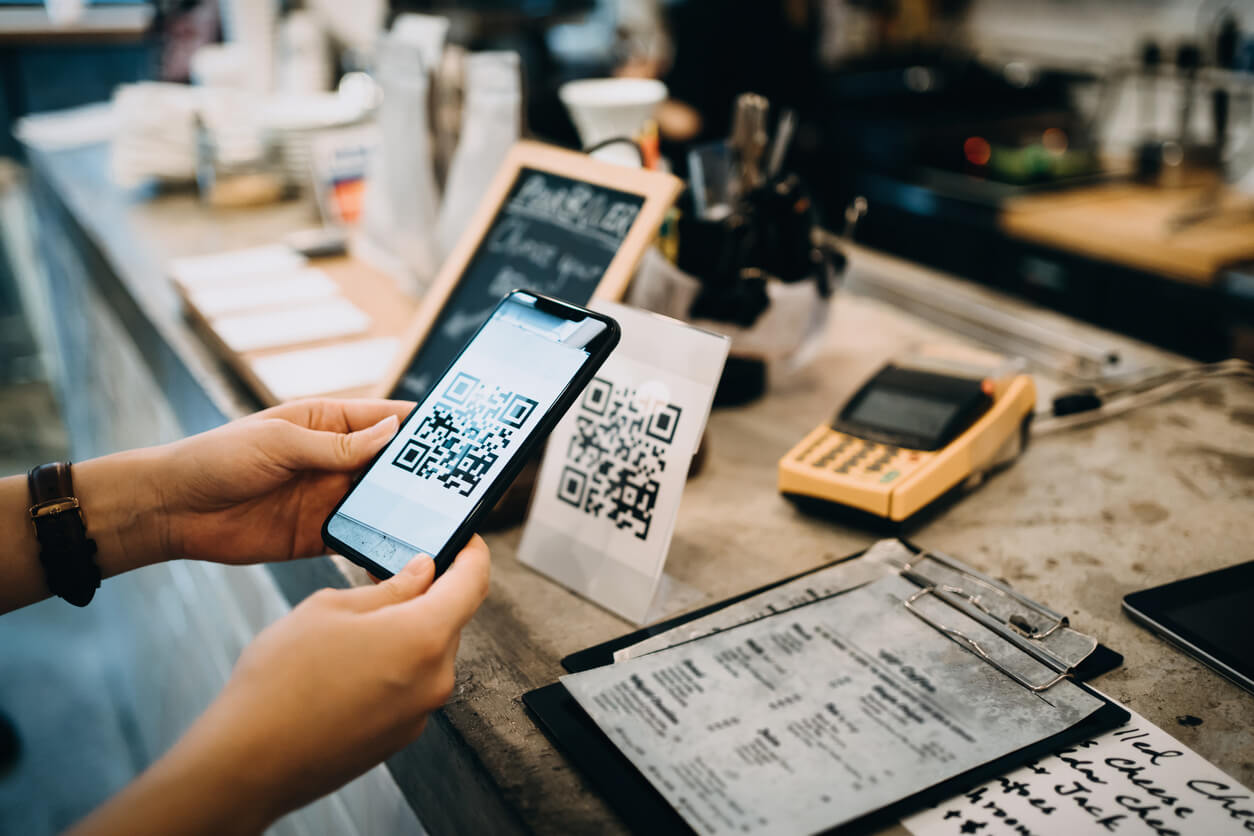 QR code at a bar.