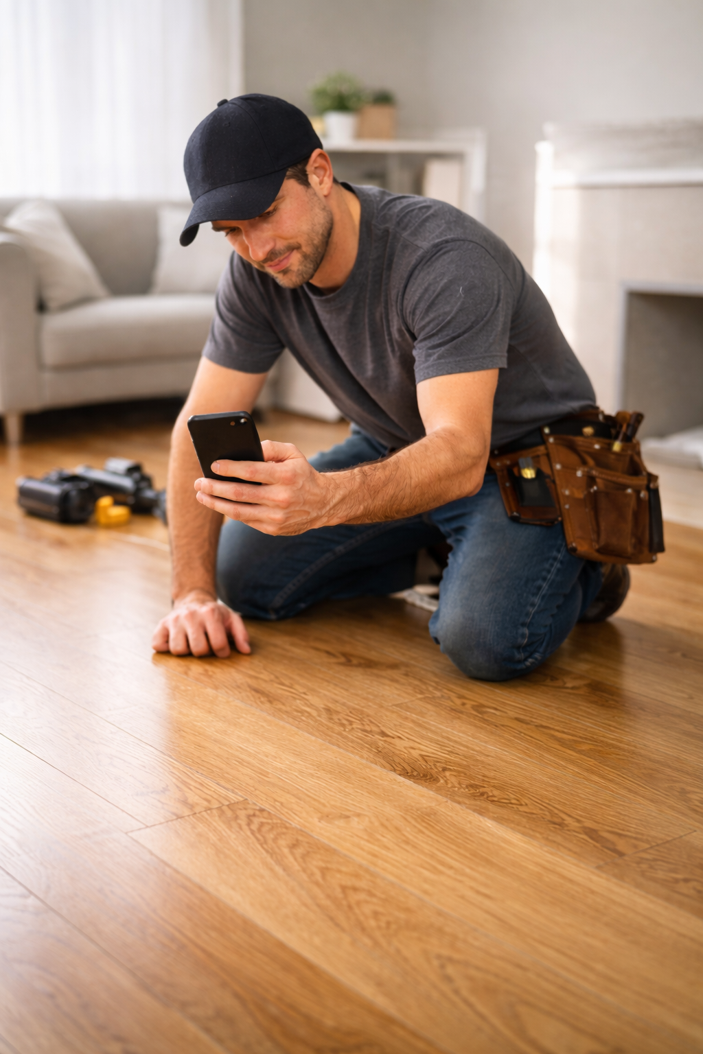 Flooring Business Operator Capturing Social Proof
