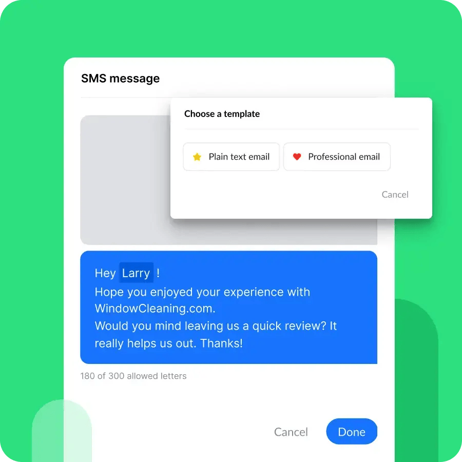 nicejob sms review invite